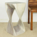 Original Wood Twist Stool 12 X 12 X 23 In High Grey Oil - 12 x 12 x 23