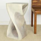 Original Wood Twist Stool 12 X 12 X 23 In High Grey Oil - 12 x 12 x 23