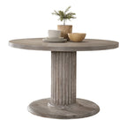 Spring Mount Wood Pedestal Dining Table in Reclaimed Grey