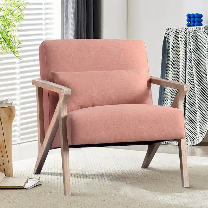 Accent Armchair Solid Hardwood Upholstered