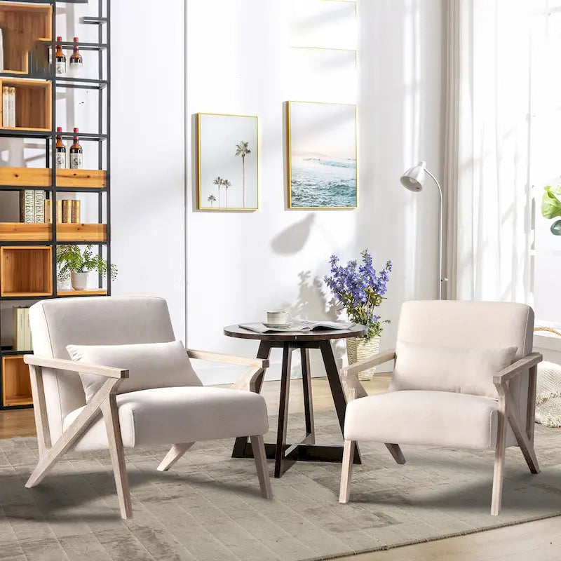 Accent Armchair Solid Hardwood Upholstered