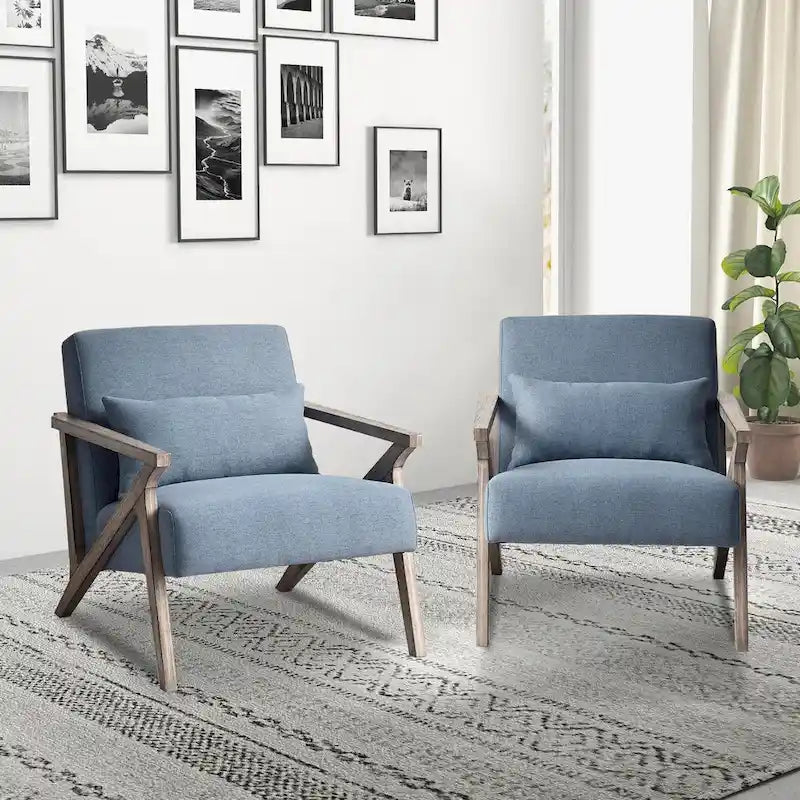 Accent Armchair Solid Hardwood Upholstered