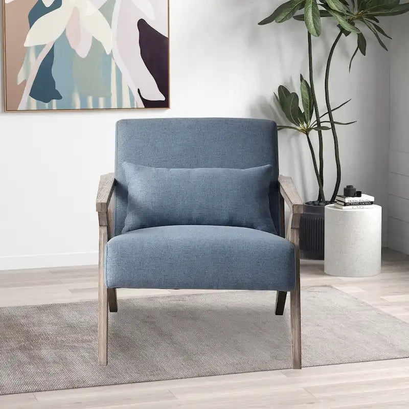 Accent Armchair Solid Hardwood Upholstered