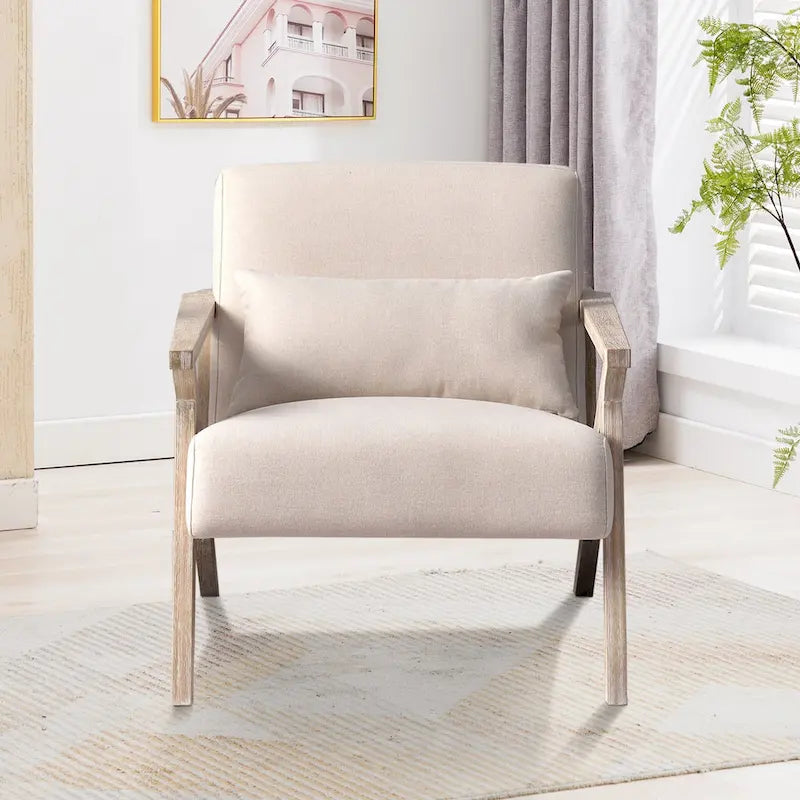 Accent Armchair Solid Hardwood Upholstered