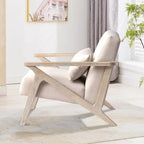 Accent Armchair Solid Hardwood Upholstered