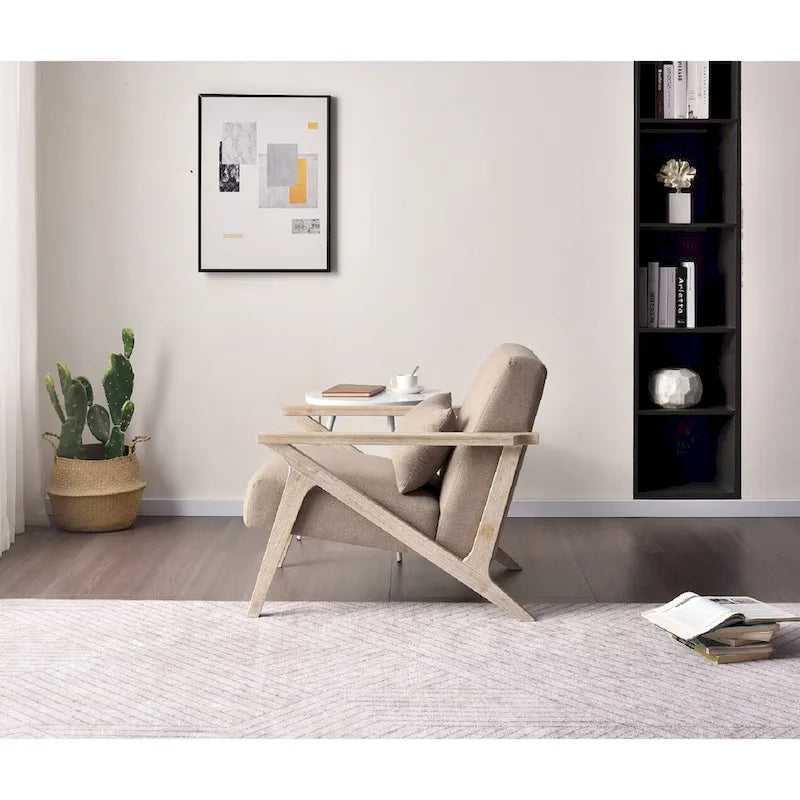 Accent Armchair Solid Hardwood Upholstered