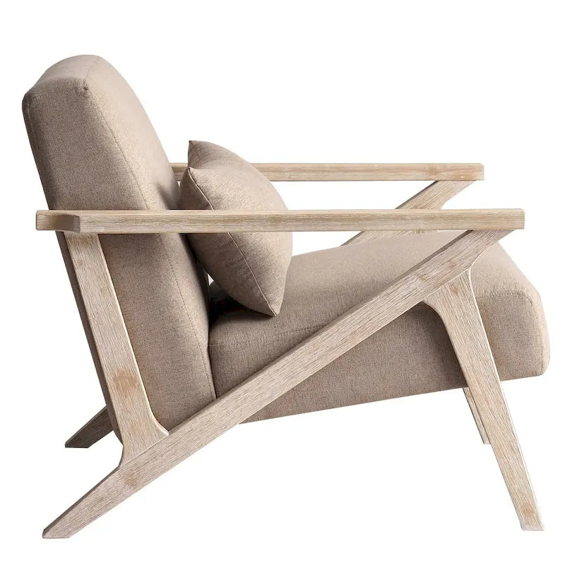 Accent Armchair Solid Hardwood Upholstered