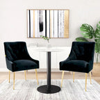 Tufted Velvet Upholstered Accent Dining Chairs Side Chairs (Set of 2)