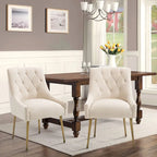 Tufted Velvet Upholstered Accent Dining Chairs Side Chairs (Set of 2)