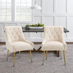 Tufted Velvet Upholstered Accent Dining Chairs Side Chairs (Set of 2)