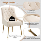 Tufted Velvet Upholstered Accent Dining Chairs Side Chairs (Set of 2)