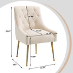 Tufted Velvet Upholstered Accent Dining Chairs Side Chairs (Set of 2)