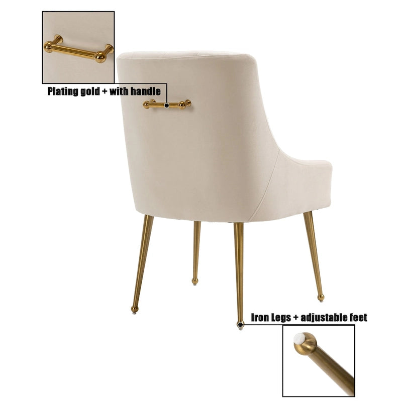 Tufted Velvet Upholstered Accent Dining Chairs Side Chairs (Set of 2)