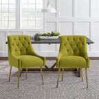 Tufted Velvet Upholstered Accent Dining Chairs Side Chairs (Set of 2)