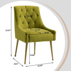 Tufted Velvet Upholstered Accent Dining Chairs Side Chairs (Set of 2)
