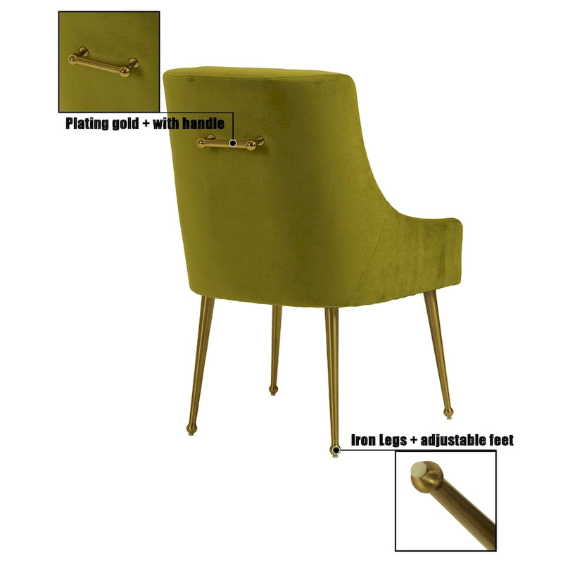 Tufted Velvet Upholstered Accent Dining Chairs Side Chairs (Set of 2)