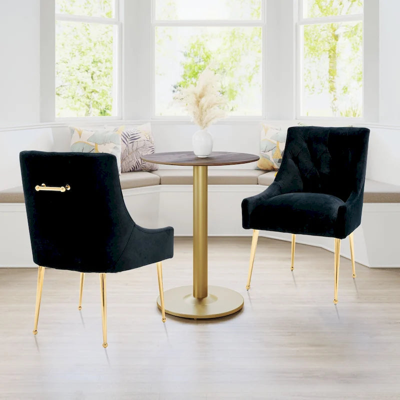 Tufted Velvet Upholstered Accent Dining Chairs Side Chairs (Set of 2)