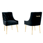 Tufted Velvet Upholstered Accent Dining Chairs Side Chairs (Set of 2)
