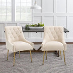 Tufted Velvet Upholstered Accent Dining Chairs Side Chairs (Set of 2)