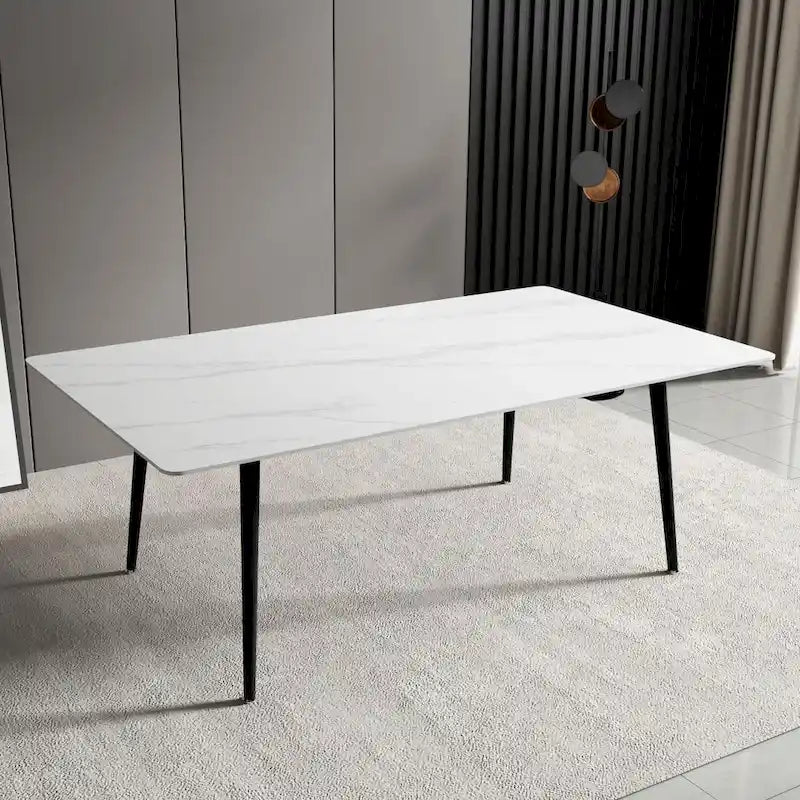70.8 Rectangle Dining Table with Stone Top