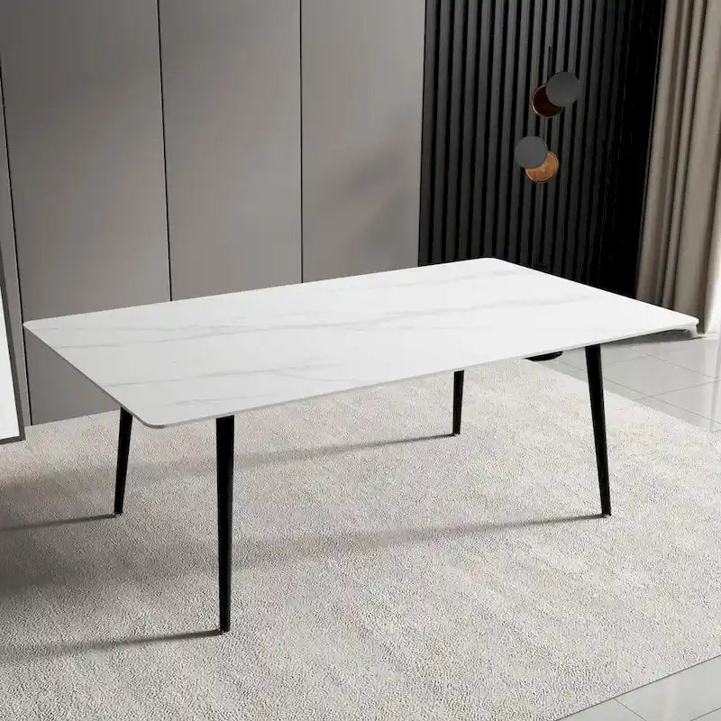 70.8 Rectangle Dining Table with Stone Top