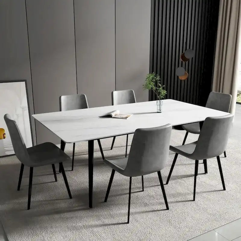 70.8 Rectangle Dining Table with Stone Top