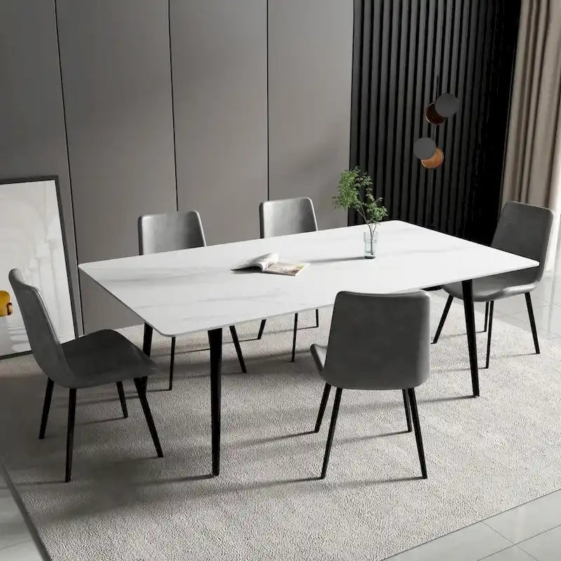 70.8 Rectangle Dining Table with Stone Top