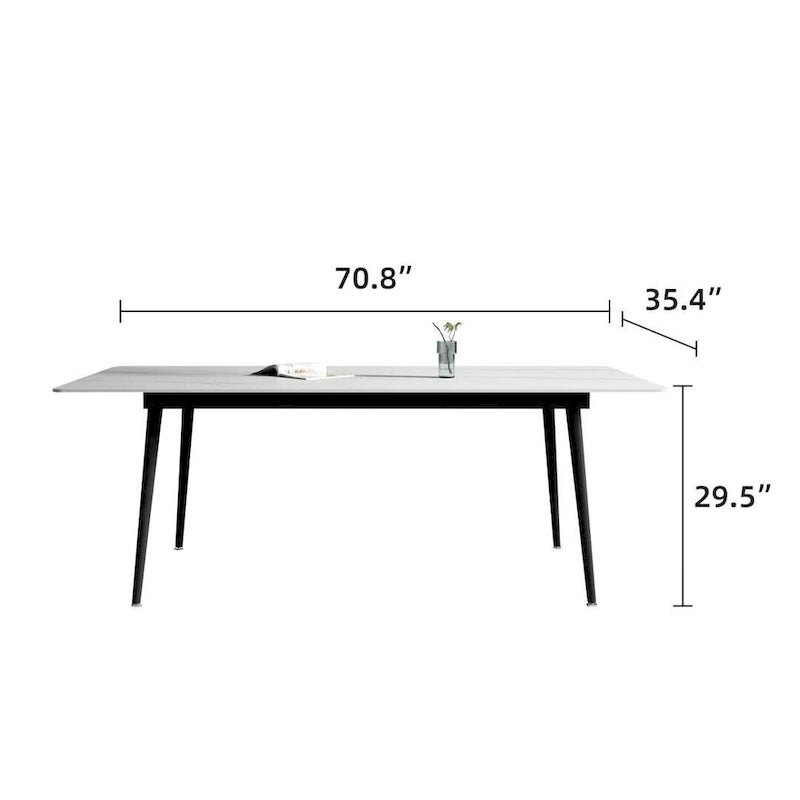 70.8 Rectangle Dining Table with Stone Top