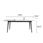 70.8 Rectangle Dining Table with Stone Top