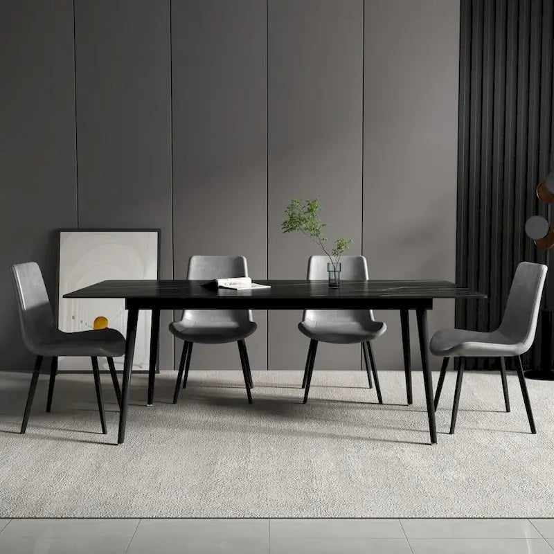 70.8 Rectangle Dining Table with Stone Top