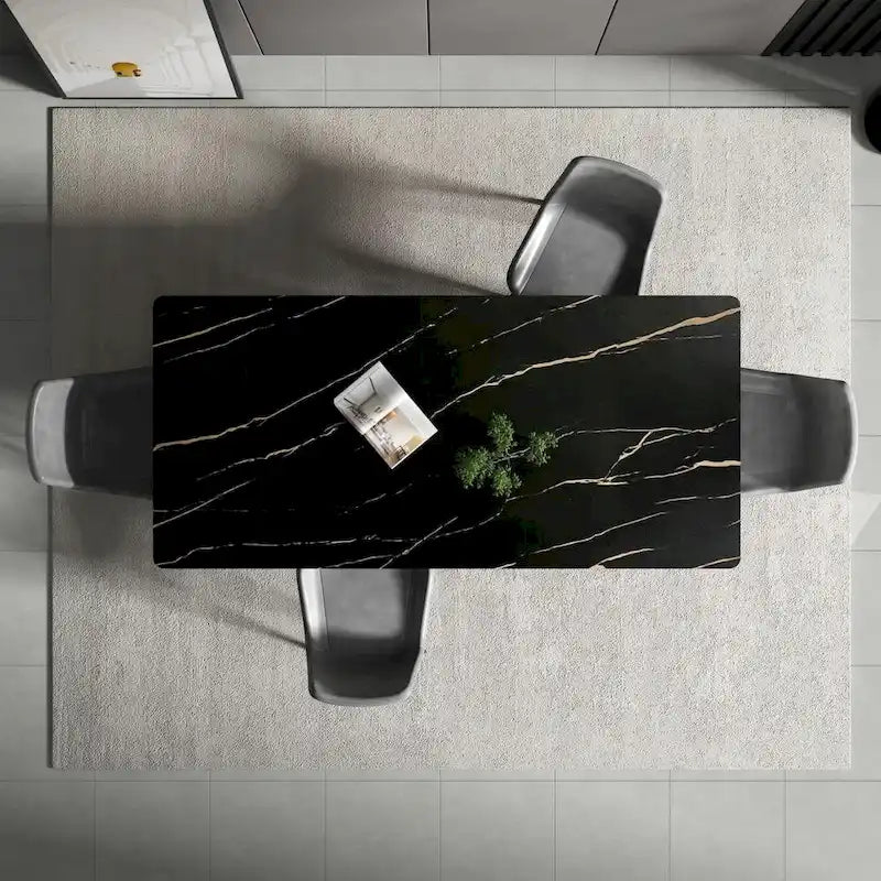 70.8 Rectangle Dining Table with Stone Top