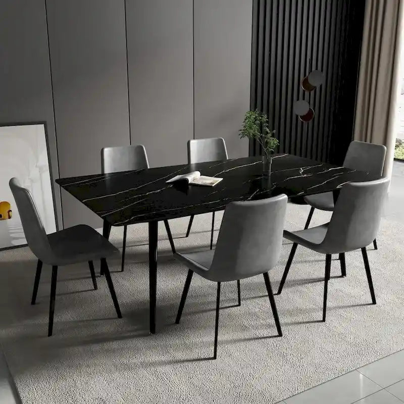 70.8 Rectangle Dining Table with Stone Top