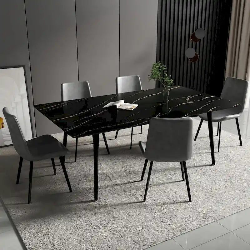 70.8 Rectangle Dining Table with Stone Top