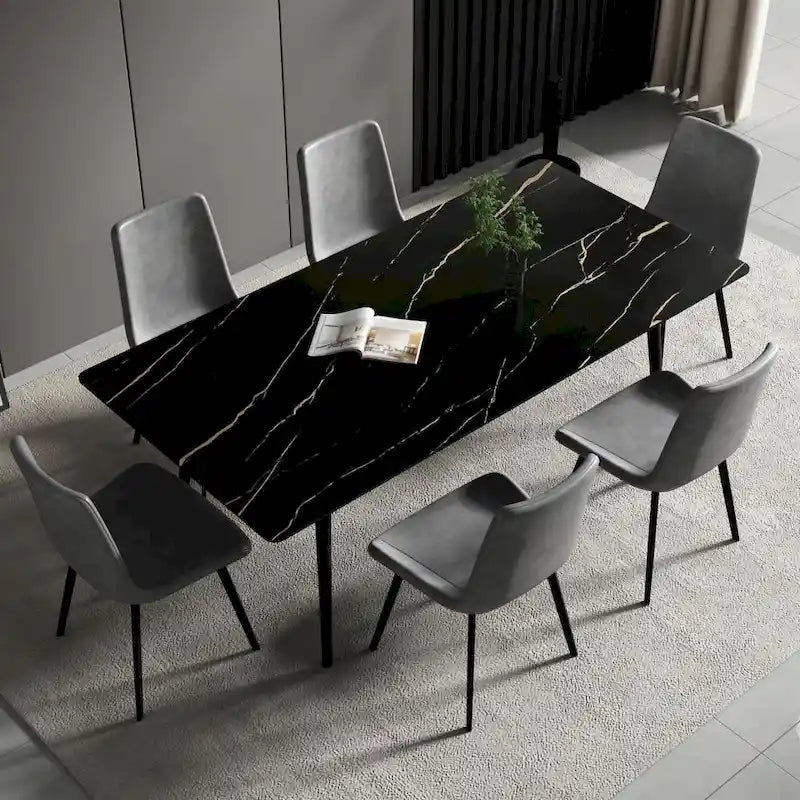 70.8 Rectangle Dining Table with Stone Top