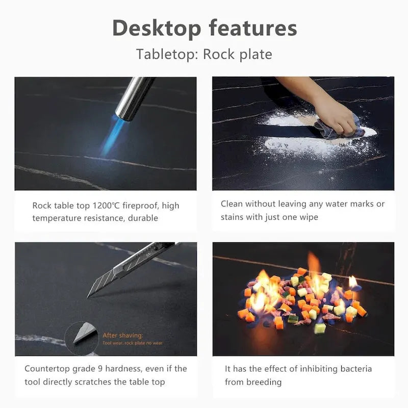 70.8 Rectangle Dining Table with Stone Top