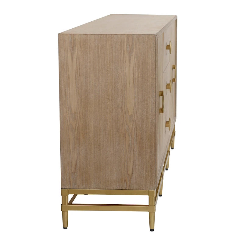 Augusta Credenza - Four Door Three Drawer Unit - Weathered Oak Finish