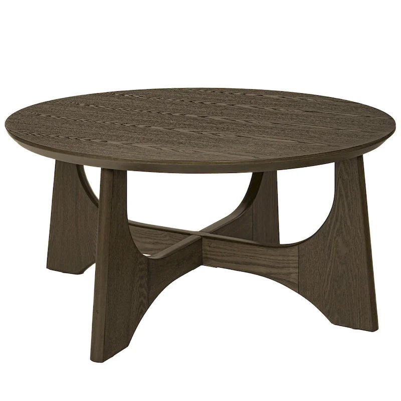 36 Round Wooden Coffee Table for Living Room