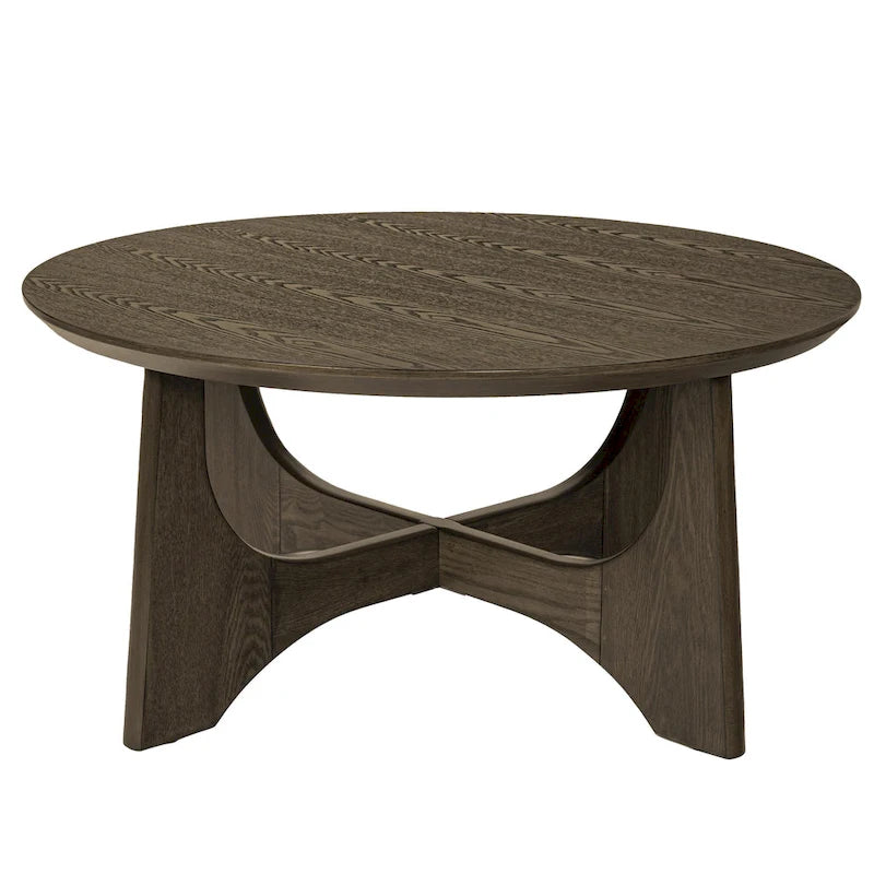 36 Round Wooden Coffee Table for Living Room