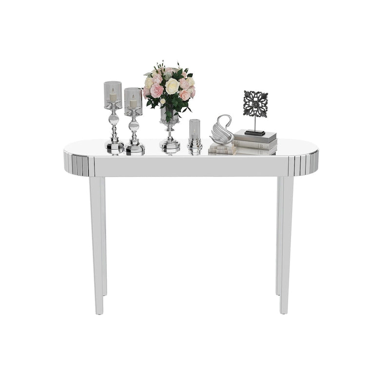 Mirrored Console Table, Silver Entryway Table - 47.2x12.6x31.5 inch