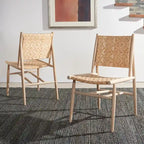 Nadine Coastal Rattan Dining Room Chair (Set of 2) - 24.8 x 19.6 L x 15.7 H - 25Wx20Dx35H
