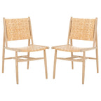 Nadine Coastal Rattan Dining Room Chair (Set of 2) - 24.8 x 19.6 L x 15.7 H - 25Wx20Dx35H
