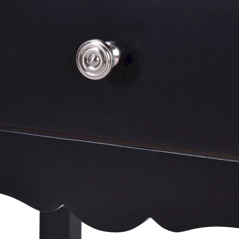 Side Table End Accent Table with 2 Drawers-Black - 16.0 x 13.0 x 30.0 (L x W x H)