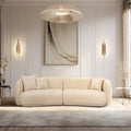 Neutral Modern 4 Seat Rectangle Curved Sofa - 117 x 49 x 31