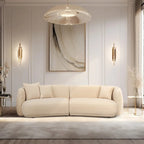Neutral Modern 4 Seat Rectangle Curved Sofa - 117 x 49 x 31