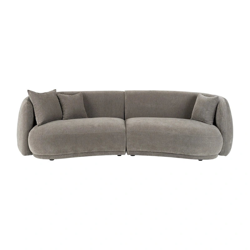 Neutral Modern 4 Seat Rectangle Curved Sofa - 117 x 49 x 31