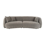 Neutral Modern 4 Seat Rectangle Curved Sofa - 117 x 49 x 31