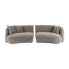 Neutral Modern 4 Seat Rectangle Curved Sofa - 117 x 49 x 31