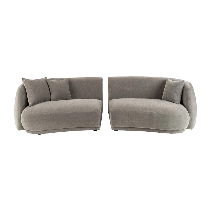Neutral Modern 4 Seat Rectangle Curved Sofa - 117 x 49 x 31