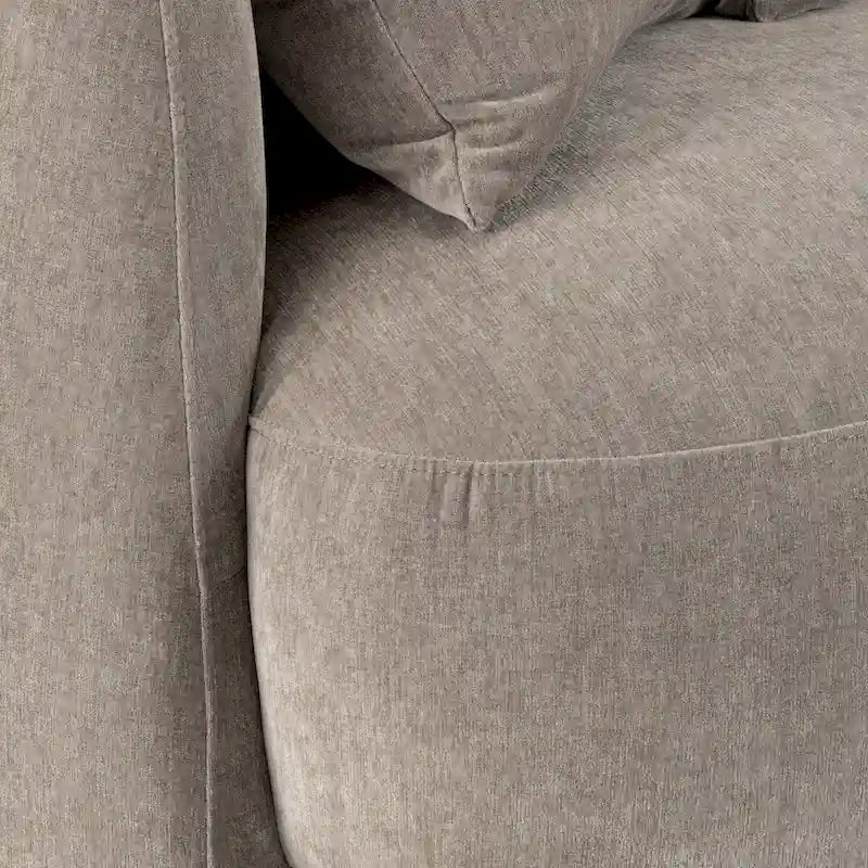 Neutral Modern 4 Seat Rectangle Curved Sofa - 117 x 49 x 31