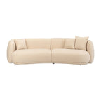 Neutral Modern 4 Seat Rectangle Curved Sofa - 117 x 49 x 31